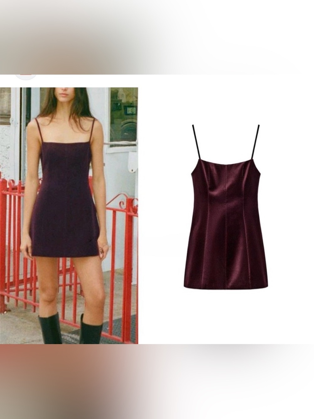 Zara Black Square-Neck Mini Dress